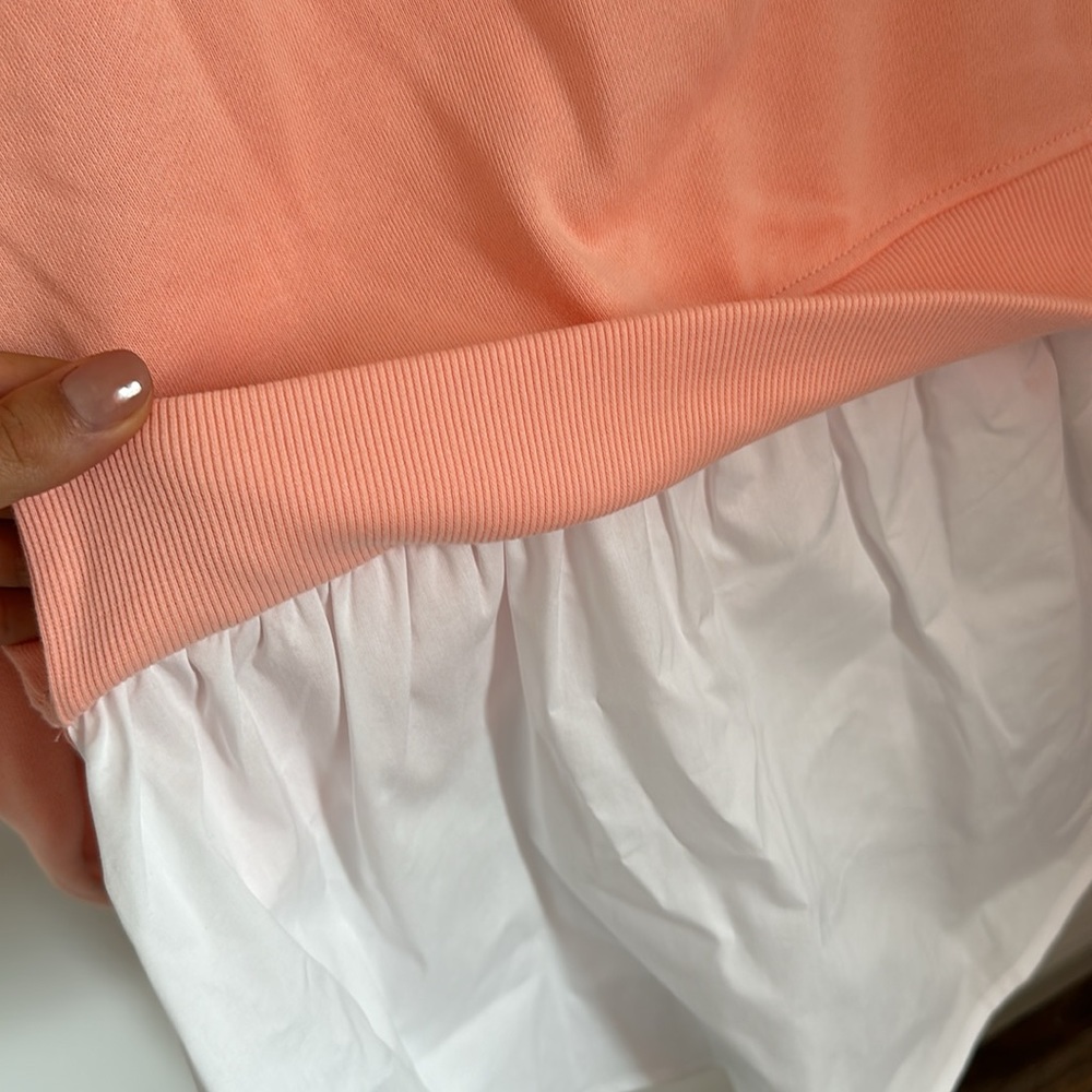 Peach Shirttail Twofer Sweatshirt Calvin Klein Jeans Size XS - Picture 9 of 12